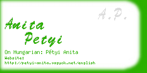 anita petyi business card